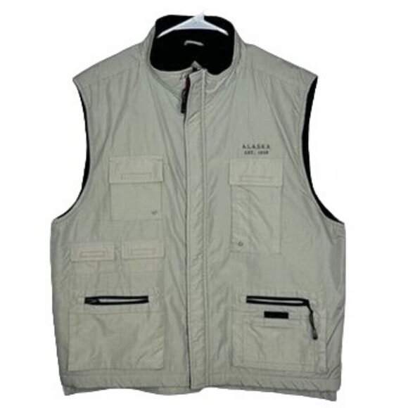 Arctic Image Nylon Fleece LIned Outdoor Utility Vest Mens L Alaska Warm Hiking - Picture 1 of 11